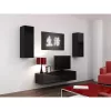 Armário de parede cama meble VIGO 90 — 900×350×320 mm, preto/preto brilhante