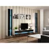 Estante de parede cama meble VIGO NEW 180×40×30 cm branco/preto brilhante
