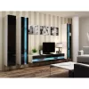 Estante de parede cama meble VIGO NEW 180×40×30 cm branco/preto brilhante