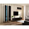 Estante de parede cama meble VIGO NEW 180×40×30 cm branco/preto brilhante