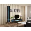 Estante de parede cama meble VIGO NEW 180×40×30 cm branco/preto brilhante