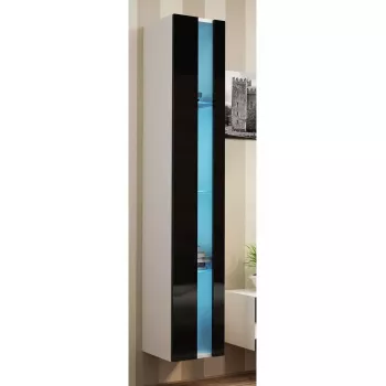 Estante de parede cama meble VIGO NEW 180×40×30 cm branco/preto brilhante
