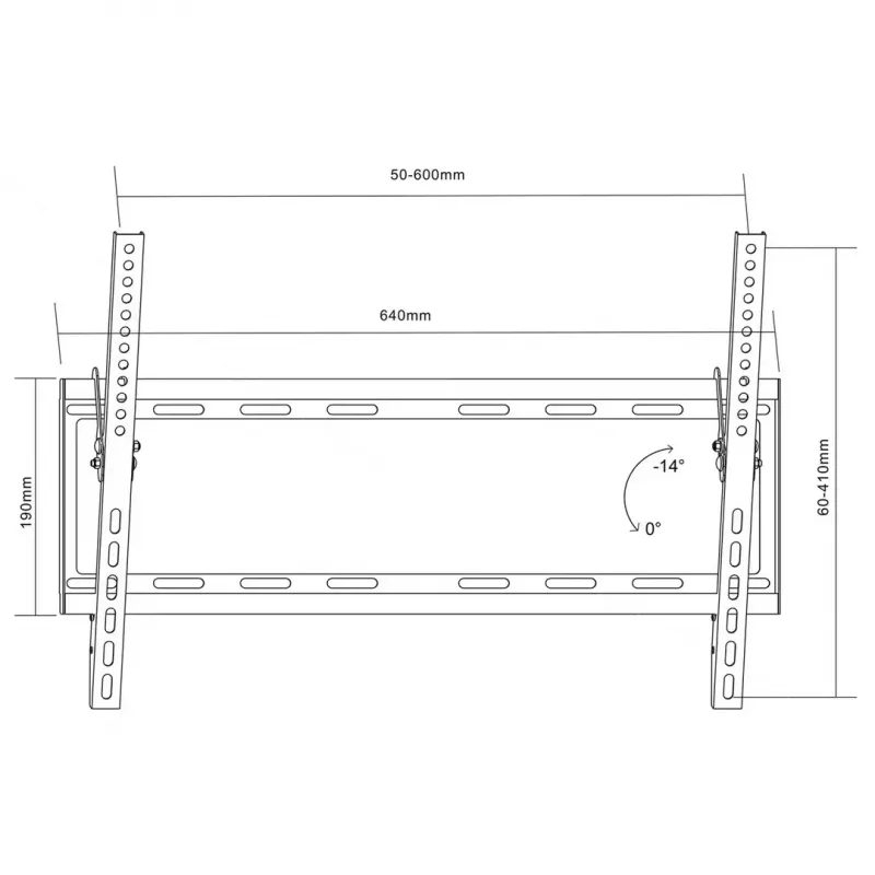 Suporte de parede para TV MACLEAN MC-605, suporte fixo inclinável, VESA 75x75–600x400, até 55 kg, para ecrãs de 32–80 polegadas
