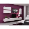 Suporte de TV Cama Meble VIGO 140, 1400×400×300 mm, tampo branco brilhante, aglomerado, estrutura branca