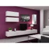 Suporte de TV Cama Meble VIGO 140, 1400×400×300 mm, tampo branco brilhante, aglomerado, estrutura branca