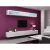 Suporte de TV Cama Meble VIGO 140, 1400×400×300 mm, tampo branco brilhante, aglomerado, estrutura branca