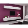 Suporte de TV Cama Meble VIGO 140, 1400×400×300 mm, tampo branco brilhante, aglomerado, estrutura branca