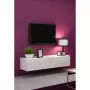 Suporte de TV Cama Meble VIGO 140, 1400×400×300 mm, tampo branco brilhante, aglomerado, estrutura branca