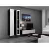 Suporte de TV cama meble VIGO 140 — 1400×400×300 mm, superfície em aglomerado, preto/branco brilhante