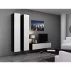 Suporte de TV cama meble VIGO 140 — 1400×400×300 mm, superfície em aglomerado, preto/branco brilhante