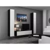 Suporte de TV cama meble VIGO 140 — 1400×400×300 mm, superfície em aglomerado, preto/branco brilhante