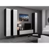Suporte de TV cama meble VIGO 140 — 1400×400×300 mm, superfície em aglomerado, preto/branco brilhante