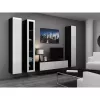 Suporte de TV cama meble VIGO 140 — 1400×400×300 mm, superfície em aglomerado, preto/branco brilhante