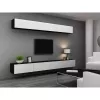 Suporte de TV cama meble VIGO 140 — 1400×400×300 mm, superfície em aglomerado, preto/branco brilhante