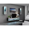 Suporte de TV Cama Meble VIGO NEW 30/140/40, 1400×400×300 mm, tampo preto, aglomerado, estrutura preta