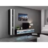 Suporte de TV Cama Meble VIGO NEW 30/140/40, 1400×400×300 mm, tampo preto, aglomerado, estrutura preta