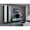 Suporte de TV Cama Meble VIGO NEW 30/140/40, 1400×400×300 mm, tampo preto, aglomerado, estrutura preta