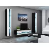 Suporte de TV Cama Meble VIGO NEW 30/140/40, 1400×400×300 mm, tampo preto, aglomerado, estrutura preta