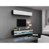Suporte de TV Cama Meble VIGO NEW 30/140/40, 1400×400×300 mm, tampo preto, aglomerado, estrutura preta
