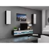 Suporte de TV Cama Meble VIGO NEW 30/140/40, 1400×400×300 mm, tampo preto, aglomerado, estrutura preta