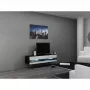 Suporte de TV Cama Meble VIGO NEW 30/140/40, 1400×400×300 mm, tampo preto, aglomerado, estrutura preta