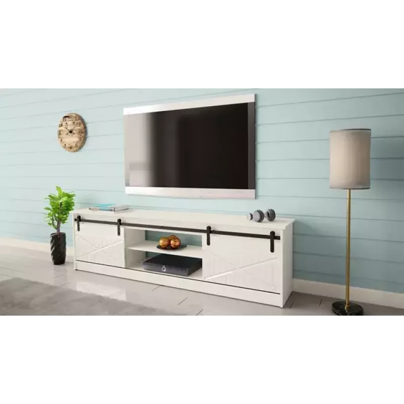 Móvel de TV Cama Meble GRANERO RTV 200x56,7x35 cm — tampo branco, corpo em aglomerado