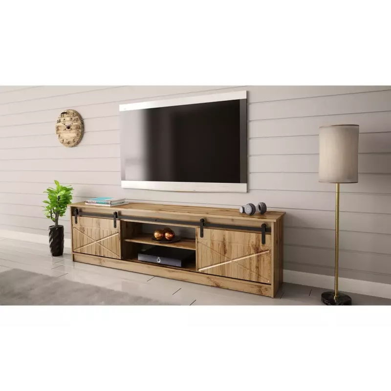 Móvel de TV Cama Meble GRANERO RTV, acabamento carvalho Wotan, 2000×350×567 mm