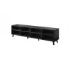 Móvel de TV cama meble ETNA 200×42×52 cm, tampo preto mate, estrutura em carvalho