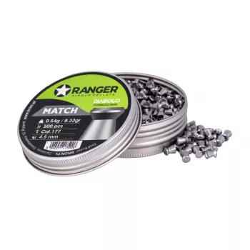 Chumbos para carabina de ar RANGER PRORO 4,5 mm Diabolo — 500 unid., prateado, distribuidor de alumínio