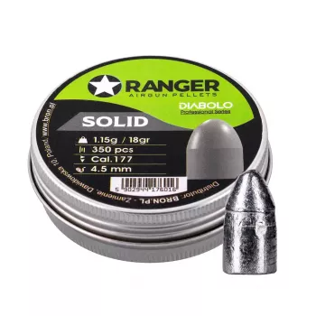 Chumbos diabolo para carabina de ar RANGER PRORO 4,5 mm (0.177) 1,15 g – 350 disparos em recipiente de alumínio