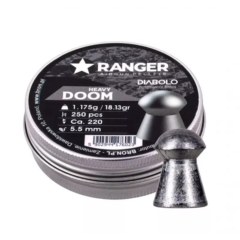Diabolos RANGER PRORO.55.250.DH Diabolo 5,5 mm, 250 unid., cor prateada, distribuidor de alumínio