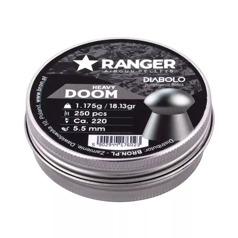 Diabolos RANGER PRORO.55.250.DH Diabolo 5,5 mm, 250 unid., cor prateada, distribuidor de alumínio