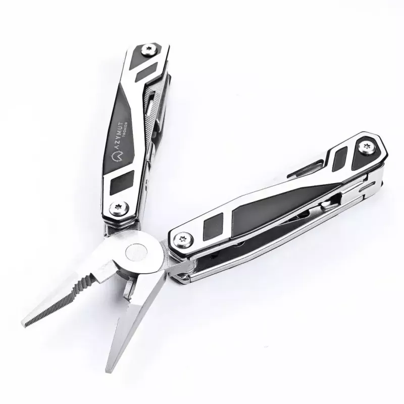 Multiferramenta AZYMUT Trohon H-P2010121 — alicate tamanho grande em aço inoxidável com 12 ferramentas, 8 bits, fechada 10,5 cm, 381 g
