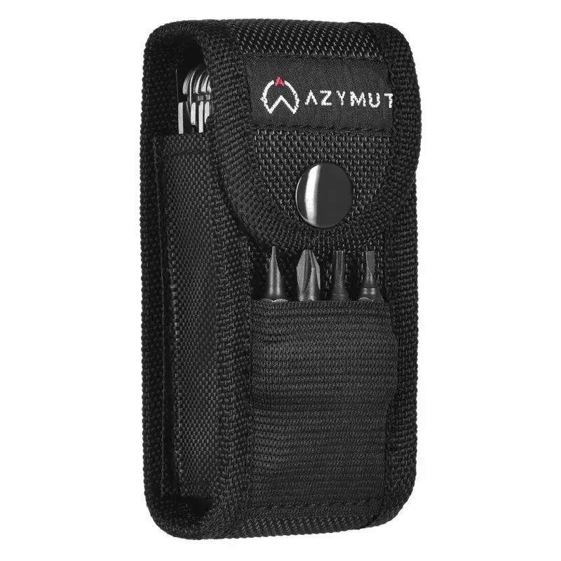 Multiferramenta AZYMUT Trohon H-P2010121 — alicate tamanho grande em aço inoxidável com 12 ferramentas, 8 bits, fechada 10,5 cm, 381 g