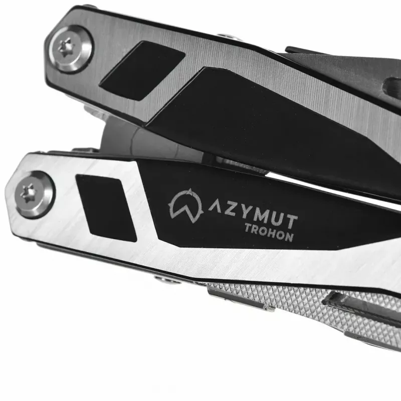 Multiferramenta AZYMUT Trohon H-P2010121 — alicate tamanho grande em aço inoxidável com 12 ferramentas, 8 bits, fechada 10,5 cm, 381 g