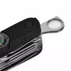 Faca de bolso AZYMUT Tatron multiferramenta com 25 ferramentas, aço inoxidável, 9 cm fechada, 200 g, coldre de couro