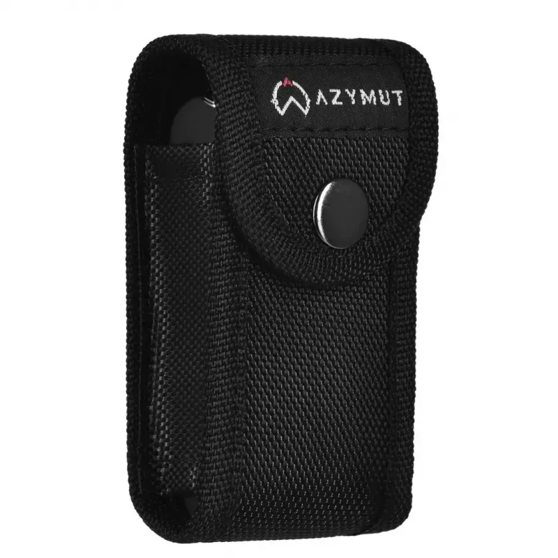 Faca de bolso AZYMUT Tatron multiferramenta com 25 ferramentas, aço inoxidável, 9 cm fechada, 200 g, coldre de couro