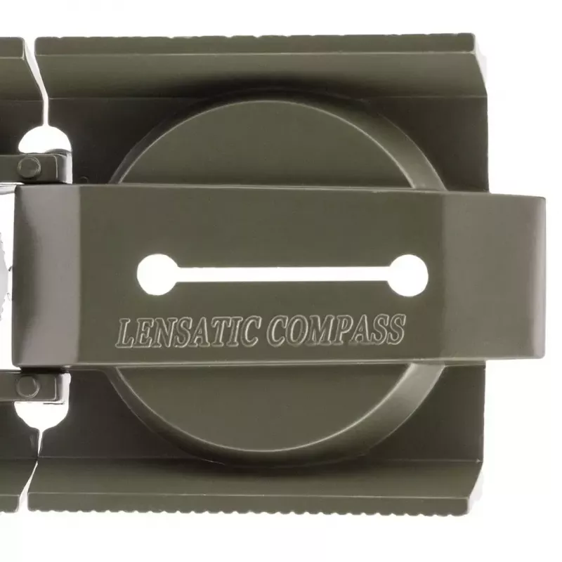 Bússola de navegação magnética Mil‑Tec Mil‑Tec US com iluminação, caixa de alumínio, escalas 1:50k e 1:25k, verde-azeitona