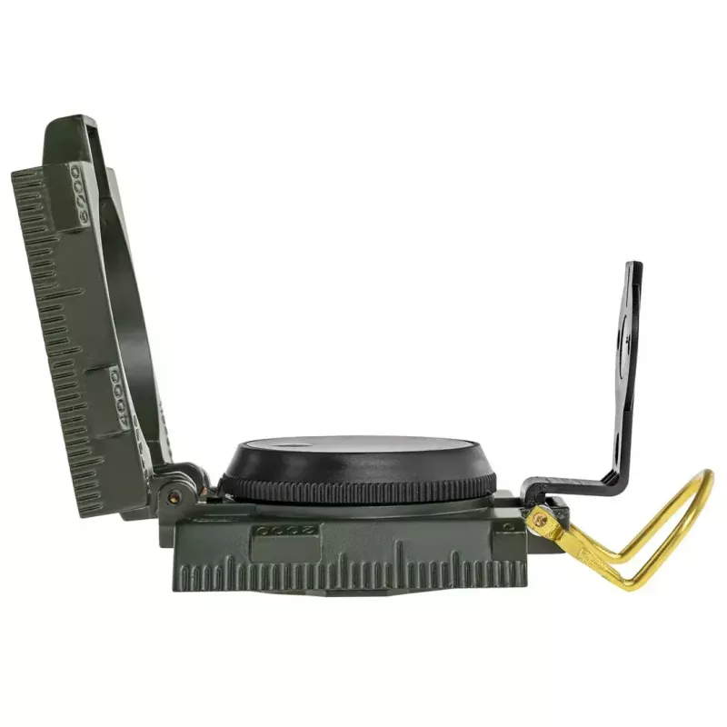 Bússola de navegação magnética Mil‑Tec Mil‑Tec US com iluminação, caixa de alumínio, escalas 1:50k e 1:25k, verde-azeitona