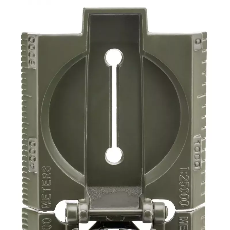 Bússola de navegação magnética Mil‑Tec Mil‑Tec US com iluminação, caixa de alumínio, escalas 1:50k e 1:25k, verde-azeitona