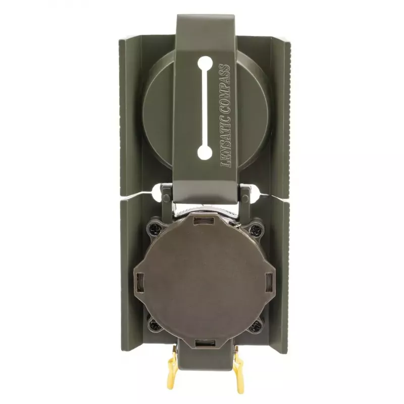 Bússola de navegação magnética Mil‑Tec Mil‑Tec US com iluminação, caixa de alumínio, escalas 1:50k e 1:25k, verde-azeitona