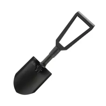 Pá dobrável M-TAC 60001001, lâmina de aço carbono 220 mm, comprimento 590 mm, peso 990 g, bainha protetora verde-azeitona