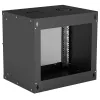 Intellinet 714174 armário de rede de parede de 19 polegadas 9U, 540×487×400 mm, porta de vidro com chave, máx. 50 kg, flatpack, preto