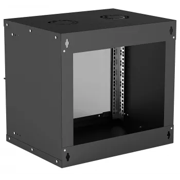 Rack de rede de parede 9U INTELLINET 19 polegadas (540×487×400 mm) preto, frente em vidro, IP20