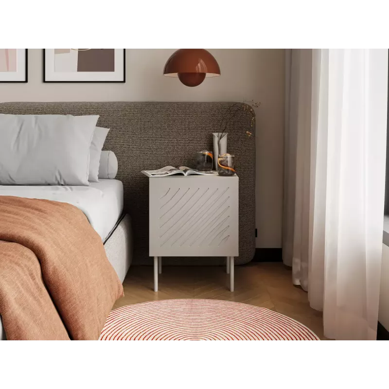 Mesa de cabeceira Cama meble SIENA 44,5×40×59 cm, cashmere mate, MDF e aglomerado, conjunto de 2