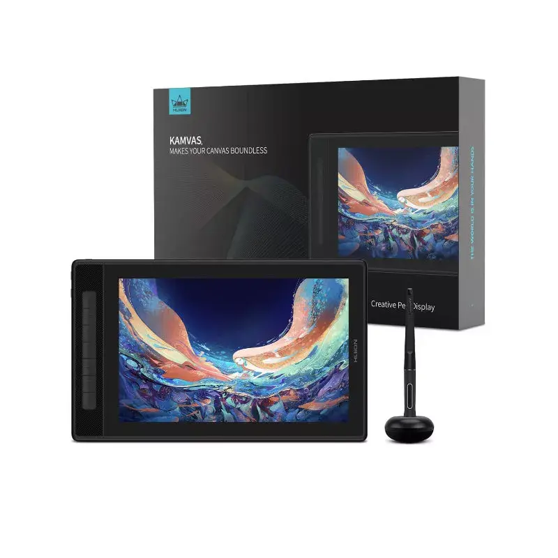 HUION Kamvas Pro 13 (2.5K) GT1302 tablet gráfico com ecrã, IPS 2.5K de 13,3 polegadas, quantum dot, 286,5×179 mm, 8192 níveis de pressão, 5080 lpi, USB-C, prateado