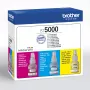 Pack de tinteiros compatíveis Brother BT-5000C, combinação de 3 cores (ciano, magenta, amarelo), 3 peças, 48,8 ml, 5000 páginas