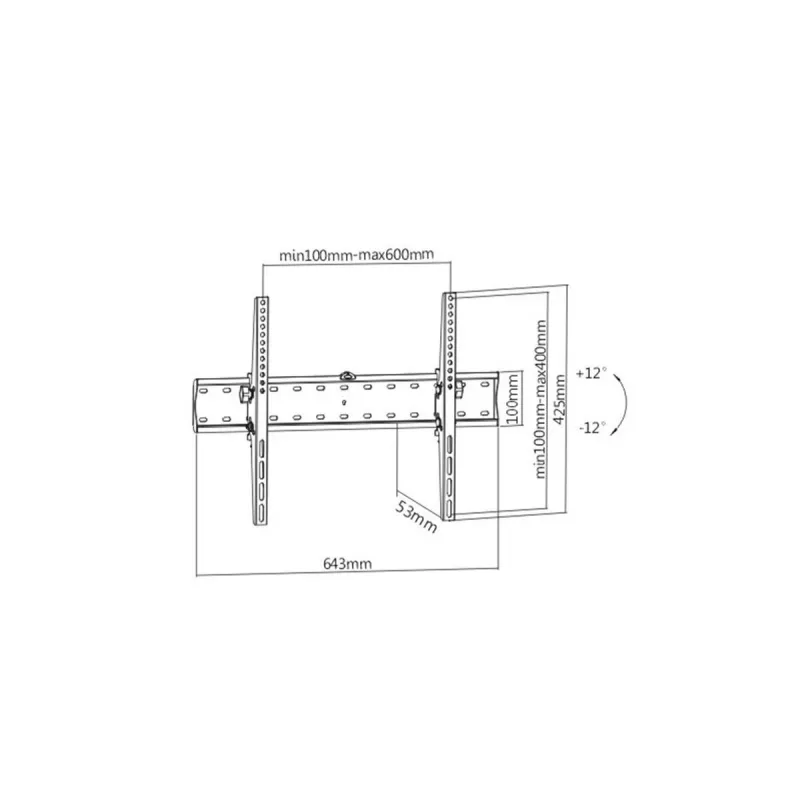 Gembird WM-70T-02 suporte de parede para TV de 37–70 polegadas, máx. 40 kg, VESA 200×200–600×400, inclinação ±12°, distância à parede 5,3 cm, aço, preto