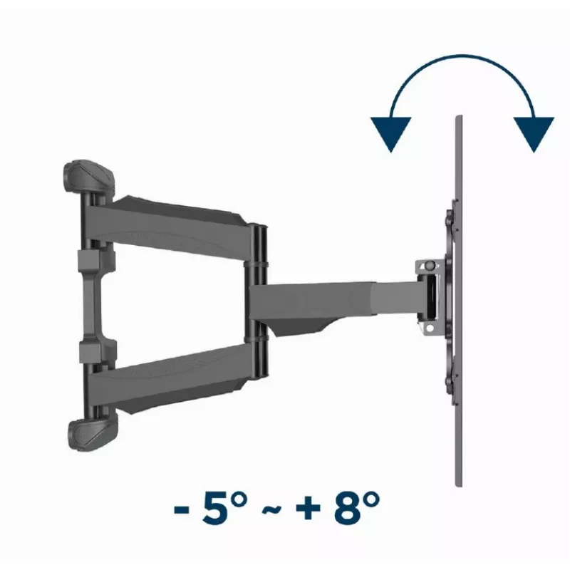 Gembird WM-75ST-01 suporte de parede articulado para TV de 32–75 polegadas, VESA 600×400, máx. 45,5 kg, inclinação -5°–8°, rotação ±50°, aço, preto