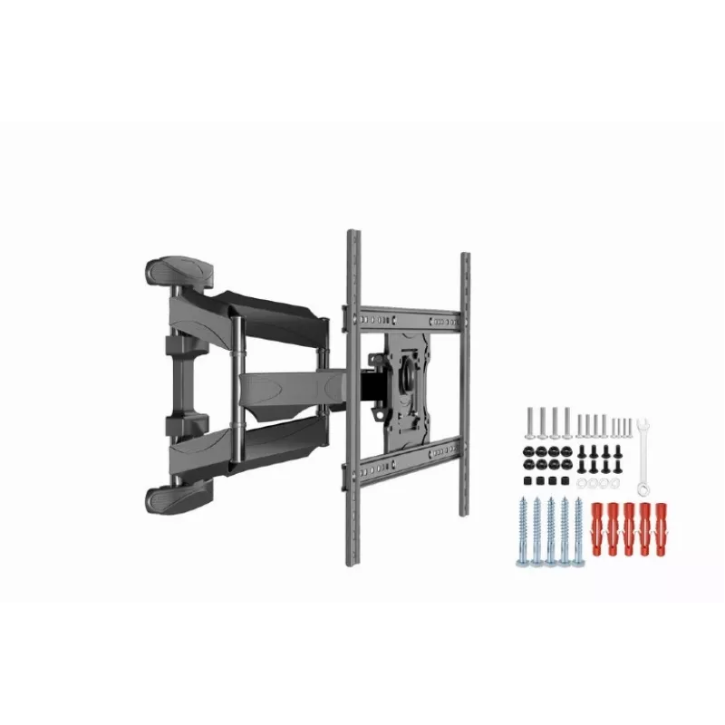 Gembird WM-75ST-01 suporte de parede articulado para TV de 32–75 polegadas, VESA 600×400, máx. 45,5 kg, inclinação -5°–8°, rotação ±50°, aço, preto